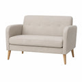 2-personers sofa med knapper, creme/natur, 120 x 76 x 82 cm