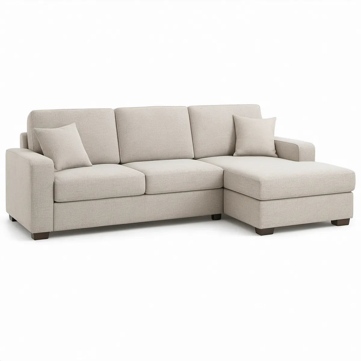 Hjørnesofa med højrevendt chaiselong, 250 x 160 x 86 cm, Beige